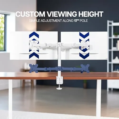 Another view of the VIVO Dual Monitor Desk Mount for 13 to 30 inch