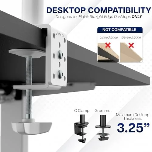 The VIVO Dual Monitor Desk Mount for 13 to 30 inch compared in context