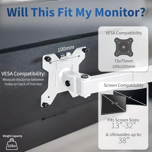 The VIVO Single Monitor Arm Desk Mount, Holds Screens up to in real use