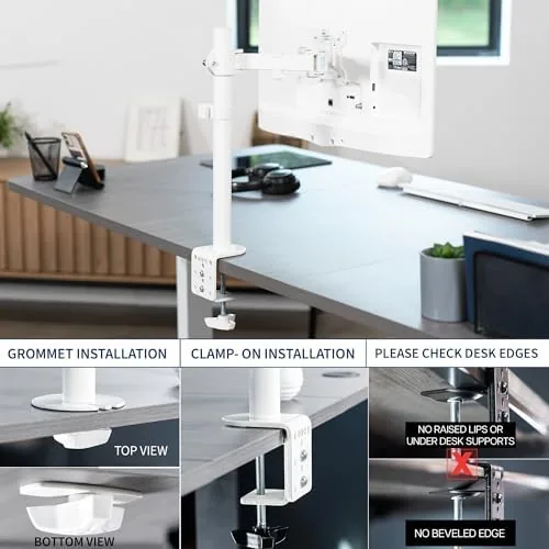 Another view of the VIVO Single Monitor Arm Desk Mount, Holds Screens up to