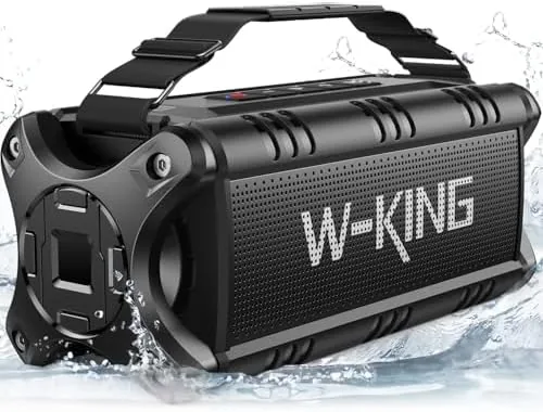 W-KING Bluetooth Speaker, 90W Max Loud IPX6 Waterproof Portable Speaker, 50W Deep Bass/Subwoofer *2/40H/EQ/TF/AUX Review: Tested and Rated