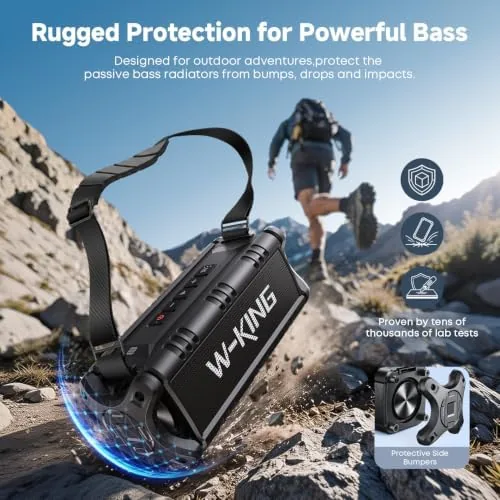 The W-KING Bluetooth Speaker, 90W Max Loud IPX6 Waterproof Portable Speaker in real use