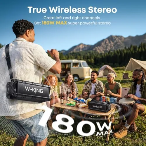 Another view of the W-KING Bluetooth Speaker, 90W Max Loud IPX6 Waterproof Portable Speaker