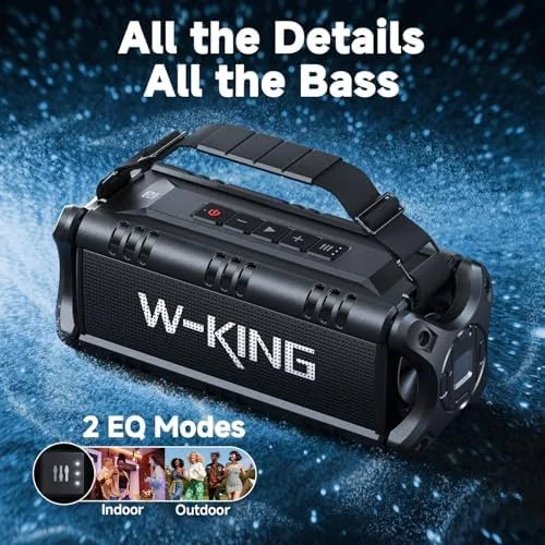 The W-KING Bluetooth Speaker, 90W Max Loud IPX6 Waterproof Portable Speaker compared in context