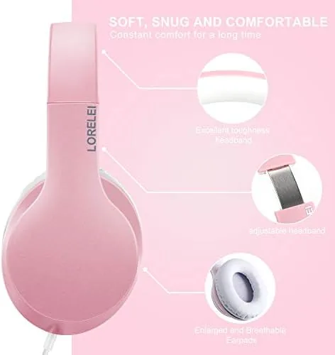 Close look at the LORELEI X6 Over-Ear Headphones with Microphone, Lightweight Foldable & Portable build quality