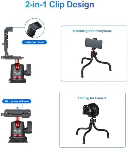 Close look at the ULANZI Camera Tripod, Mini Flexible Stand w Hidden Phone Holder build quality