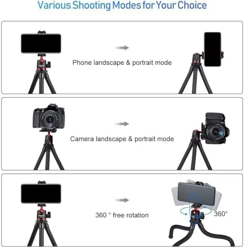 Another view of the ULANZI Camera Tripod, Mini Flexible Stand w Hidden Phone Holder