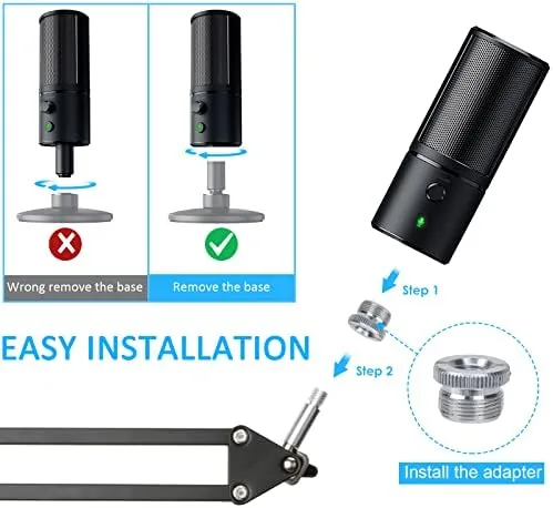 Close look at the Razer Seiren X Boom Arm with Pop Filter - Mic build quality