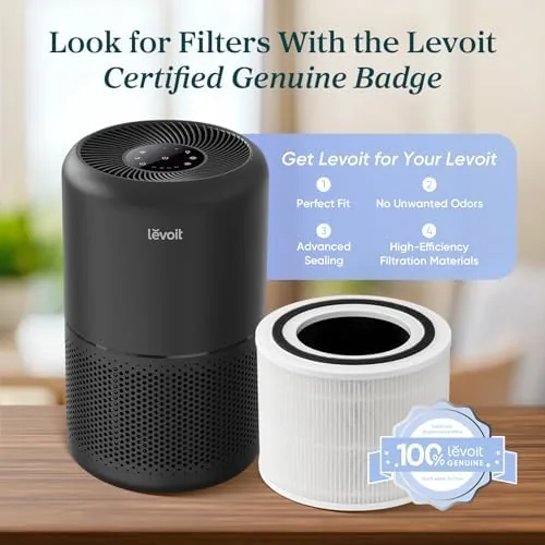 The Levoit Core 300 next to a larger tower purifier for comparison
