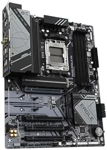 A gaming PC build using the B650 Eagle AX running a benchmark