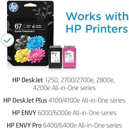 Fresh printouts from a DeskJet using the HP 67 cartridges