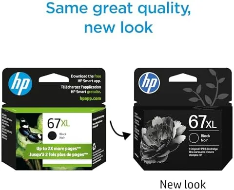 Close look at the HP 67XL Black High-Yield Ink Cartridge | Works with DeskJet build quality