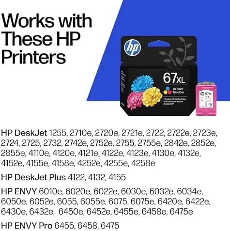 Close look at the HP 67XL Tri-Color High-Yield Ink Cartridge | Works with DeskJet build quality
