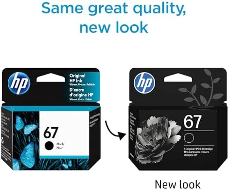 Close look at the HP 67 Black Ink Cartridge | Works with DeskJet 1255 build quality