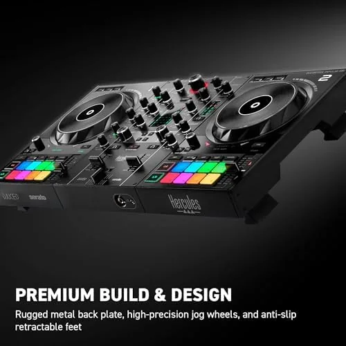 Close look at the Hercules DJControl Inpulse 500: 2-deck USB DJ controller for Serato build quality