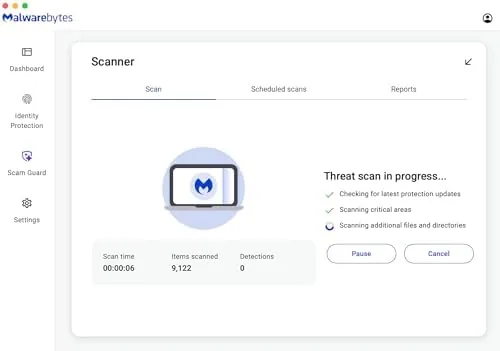 Malwarebytes web protection blocking a dangerous website