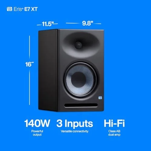 The PreSonus Eris E7 XT 2-Way Active Studio Monitor with EBM compared in context