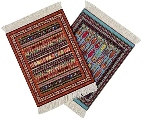 The Rug Mouse Pad, 2 Pack Woven Rug Bohemian Style Carpet compared in context