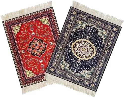 Testing the Rug Mouse Pad, 2 Pack Woven Rug Bohemian Style Carpet over two weeks