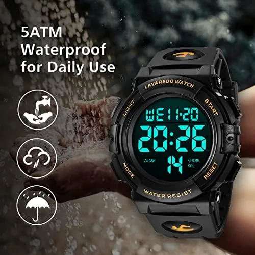 The L LAVAREDO Mens Digital Watch Sports Military Watches Waterproof Outdoor compared in context