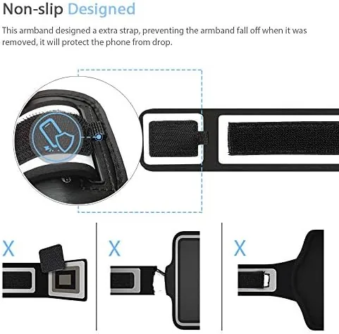 The armband on an arm outdoors during a run with the phone in the pocket