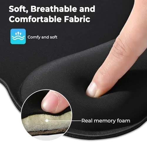 The EooCoo Ergonomic Mouse Pad with Wrist Rest, Memory Foam Support in real use