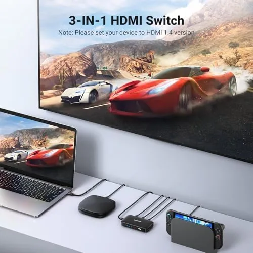 Close look at the UGREEN HDMI Switch 3 in 1 Out, 4K@30Hz, with Remote build quality