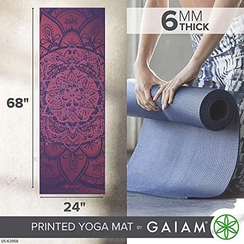 Close look at the Gaiam Premium Yoga Mat, 6mm Thick Print Mat | Premium build quality