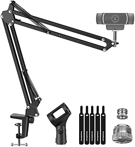InnoGear Webcam Stand Desk Camera Mount Boom Arm for Logitech Blue Yeti | for Review: Tested and Rated