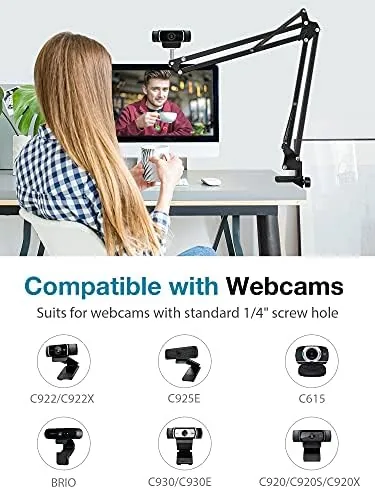 Close look at the InnoGear Webcam Stand Desk Camera Mount Boom Arm for Logitech build quality