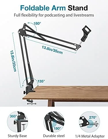 The InnoGear Webcam Stand Desk Camera Mount Boom Arm for Logitech in real use