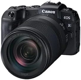 The EOS RP used on a travel tripod overlooking a city at dusk