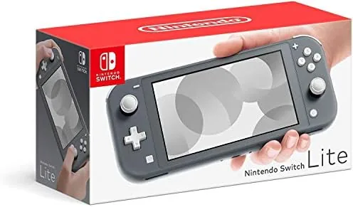 The Nintendo Switch Lite in gray held in two hands