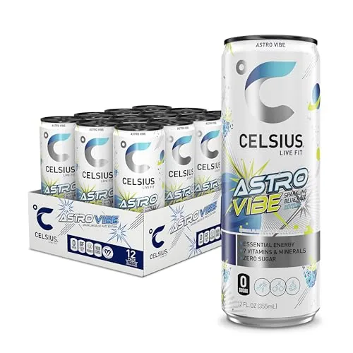 A person holding a CELSIUS can outdoors during a run
