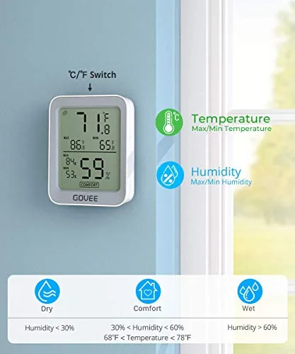 The Govee Indoor Hygrometer Thermometer H5075 with Bluetooth App Control | in real use