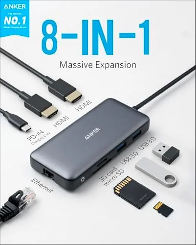 Close look at the Anker Laptop Docking Station Dual Monitor, 8-in-1 USB C Hub build quality