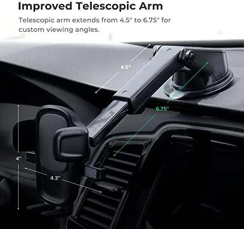 iOttie mount holding a phone on a windshield in a car