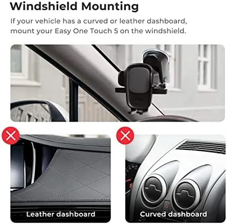 Suction cup base of the iOttie mount locked to the windshield