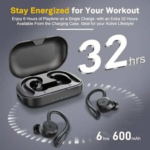The APEKX Bluetooth Headphones True Wireless Earbuds with Charging Case IPX7 in real use