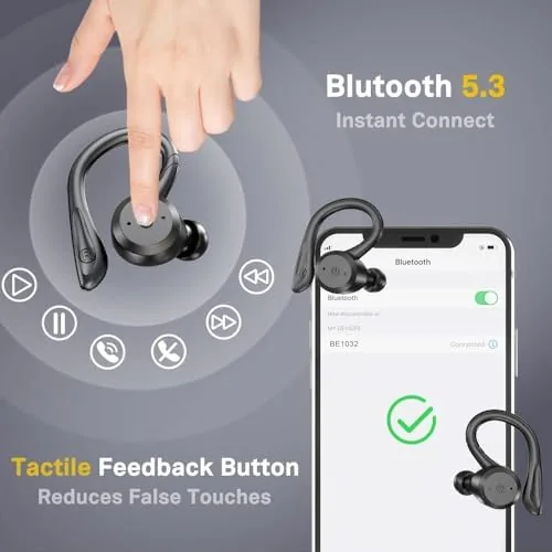 Another view of the APEKX Bluetooth Headphones True Wireless Earbuds with Charging Case IPX7