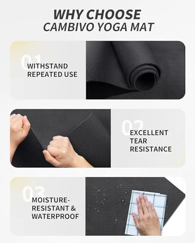 The CAMBIVO Extra Long Wide Yoga Mat, Thick PVC Workout Mat in real use
