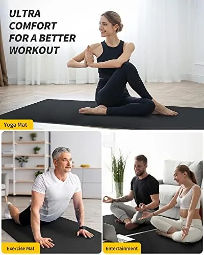 Another view of the CAMBIVO Extra Long Wide Yoga Mat, Thick PVC Workout Mat