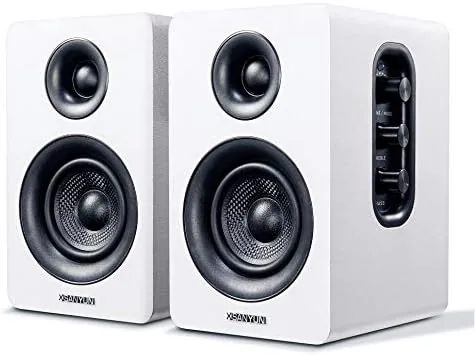 Overview of the Sanyun SW208 3" Active Bluetooth 5.0 Bookshelf Speakers, Built-in 24bit