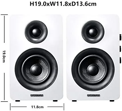 Close look at the Sanyun SW208 3" Active Bluetooth 5.0 Bookshelf Speakers, Built-in 24bit build quality