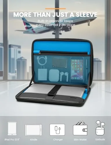 Another view of the DOMISO 17 inch Laptop Sleeve with Handle Shockproof Computer Bag