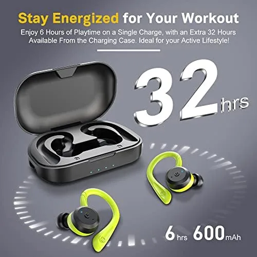 The APEKX Wireless Earbuds, IPX7 Waterproof Bluetooth Headphone w/Mic Deep Bass in real use