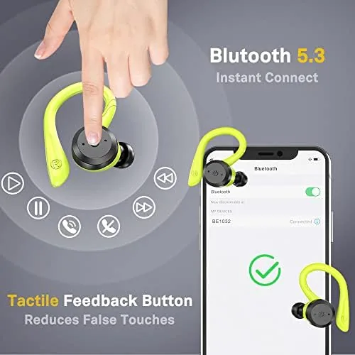 Another view of the APEKX Wireless Earbuds, IPX7 Waterproof Bluetooth Headphone w/Mic Deep Bass