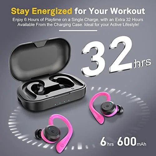 The APEKX Wireless Earbuds, IPX7 Waterproof Bluetooth Headphone w/Mic Deep Bass in real use