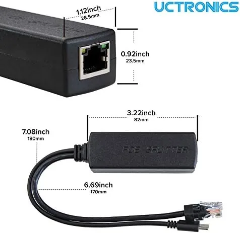 Detail shot of the UCTRONICS PoE Splitter USB-C 5V - Active PoE to USB-C features