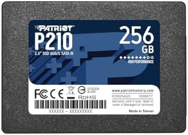 Patriot P210 256GB SATA SSD in its protective packaging